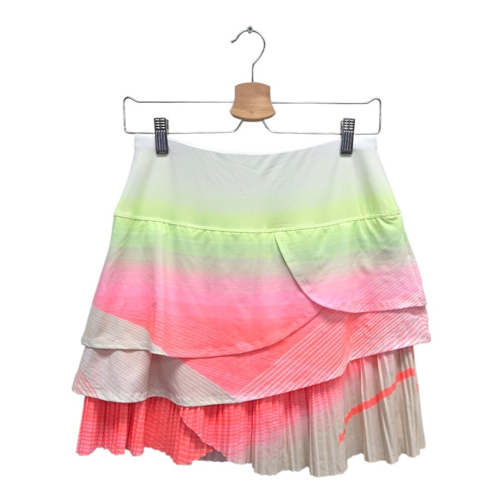 Lucky In Love Women’s Sunset Spin Pleated Golf Skort Small Multicolor NWT